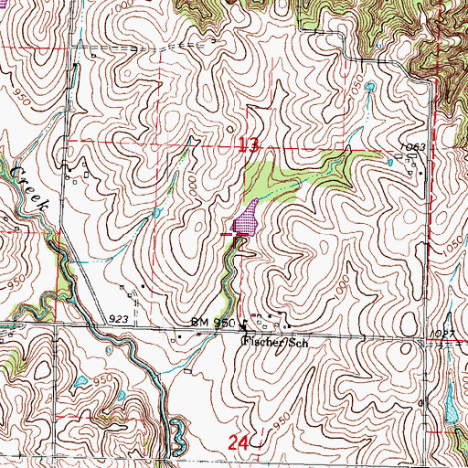 Topographic Map of Fischer-Rieger Dam, NE