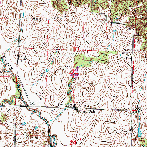 Topographic Map of Fischer-Rieger Reservoir, NE