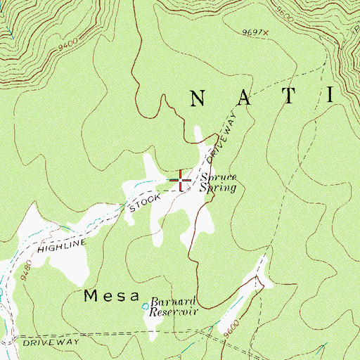 Topographic Map of Spruce Spring, CO