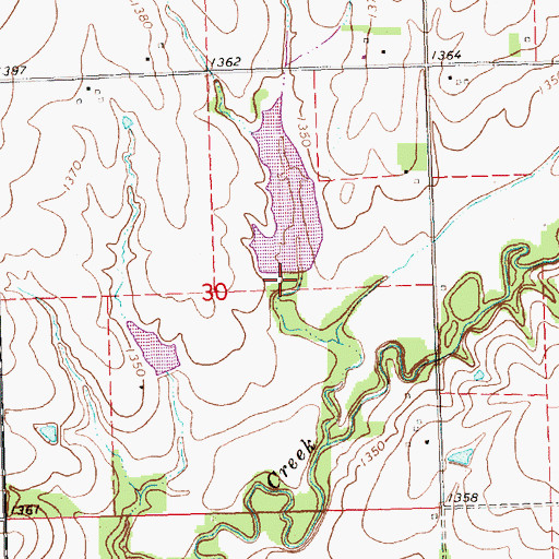 Topographic Map of Mission Creek Dam 6-B, NE