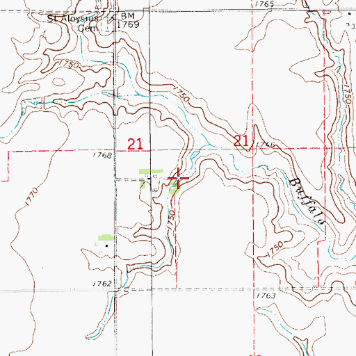 Topographic Map of Skalka Reservoir, NE