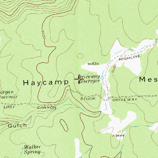 Topographic Map of Driveway Reservoir, CO