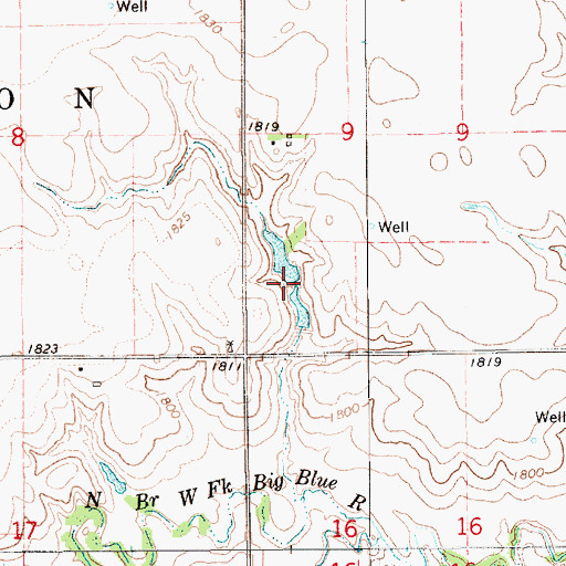 Topographic Map of Hinrichs Reservoir, NE