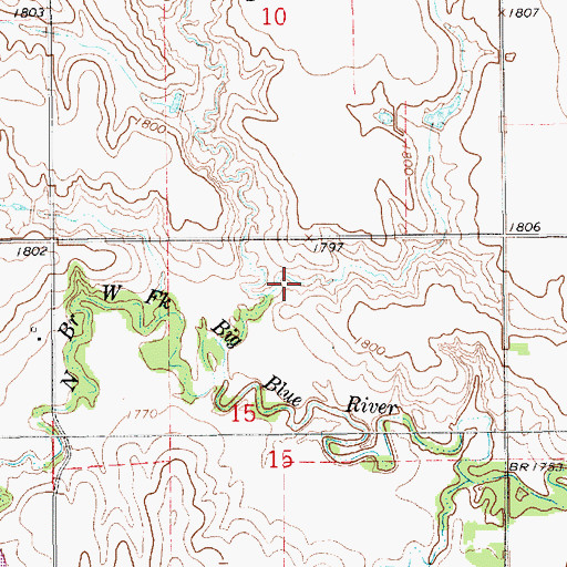 Topographic Map of Kostal Dam, NE