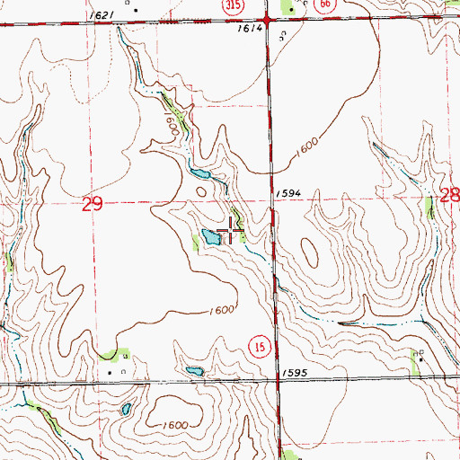 Topographic Map of Stastny Reservoir, NE