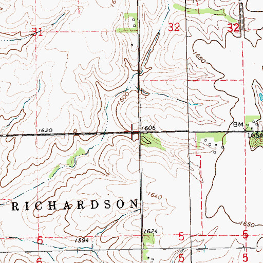 Topographic Map of Vandenberg Dam, NE