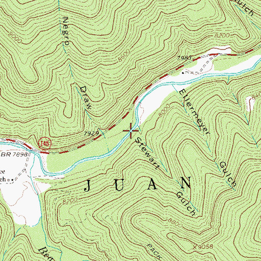 Topographic Map of Stewart Gulch, CO