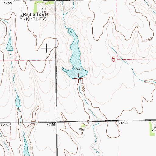 Topographic Map of Houtwed Dam, NE