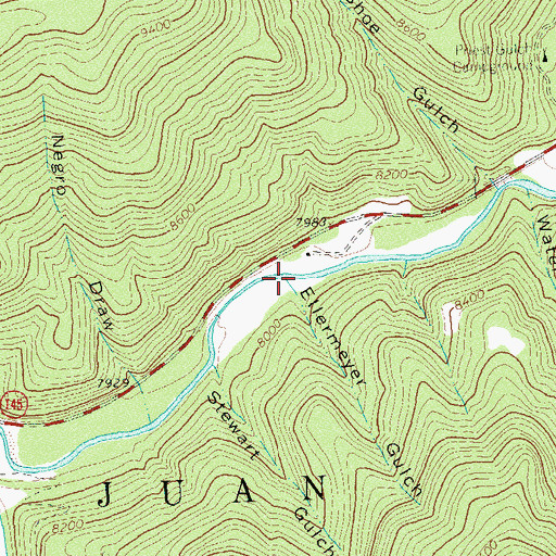 Topographic Map of Ellermeyer Gulch, CO