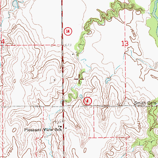 Topographic Map of Jones Reservoir, NE