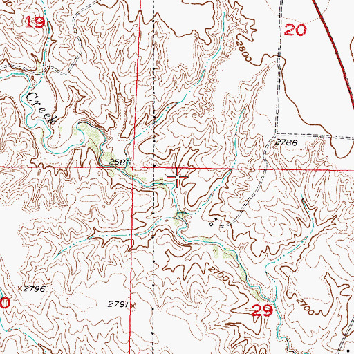 Topographic Map of Brushy Creek Reservoir 410, NE