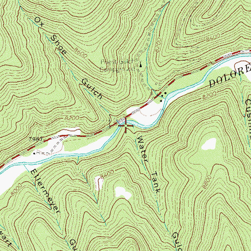 Topographic Map of Water Tank Gulch, CO