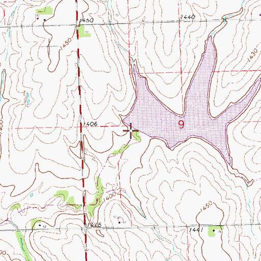 Topographic Map of Cedar Creek Dam 9-A, NE