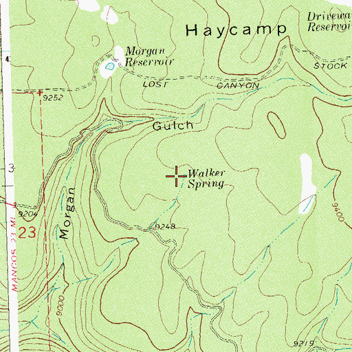 Topographic Map of Walker Spring, CO
