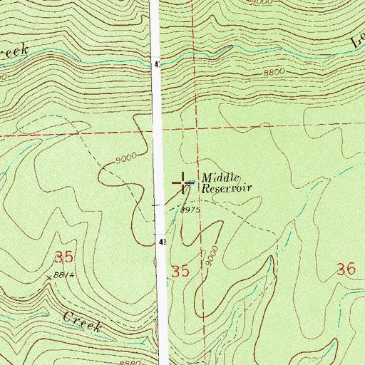 Topographic Map of Middle Reservoir, CO