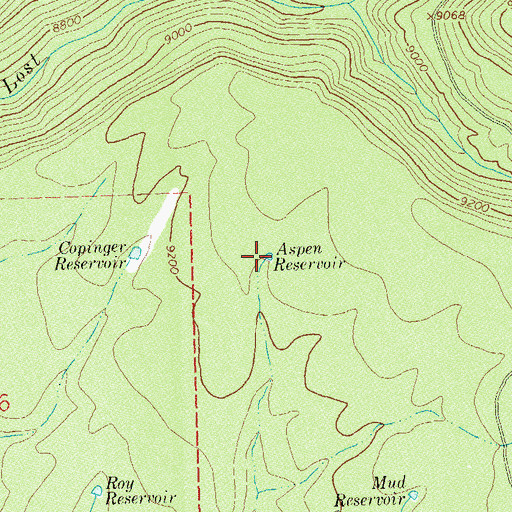 Topographic Map of Aspen Reservoir, CO