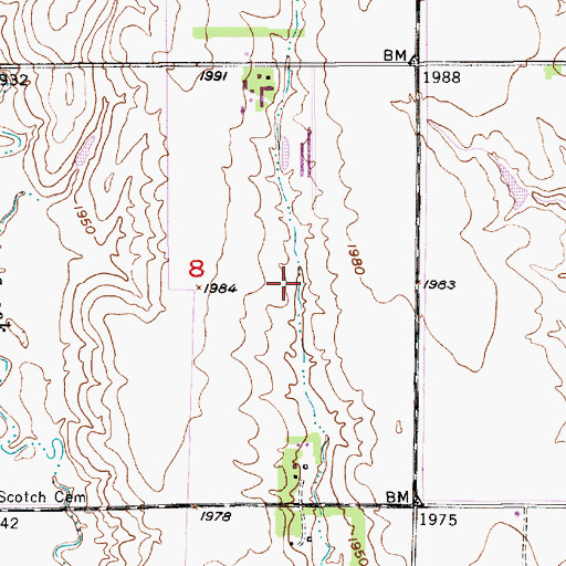 Topographic Map of Jacobs Waste Treatment Dam, NE