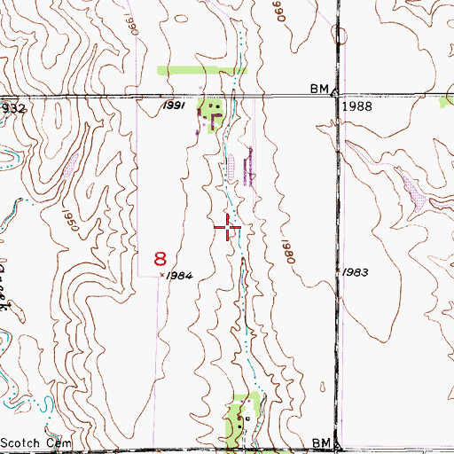 Topographic Map of Jacobs Waste Treatment Reservoir, NE