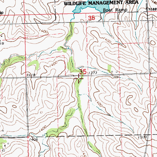 Topographic Map of Aowa Creek Dam 63-1A, NE
