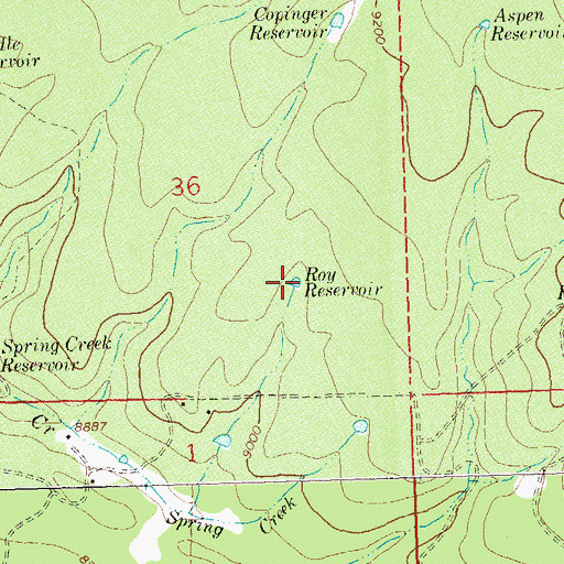 Topographic Map of Roy Reservoir, CO