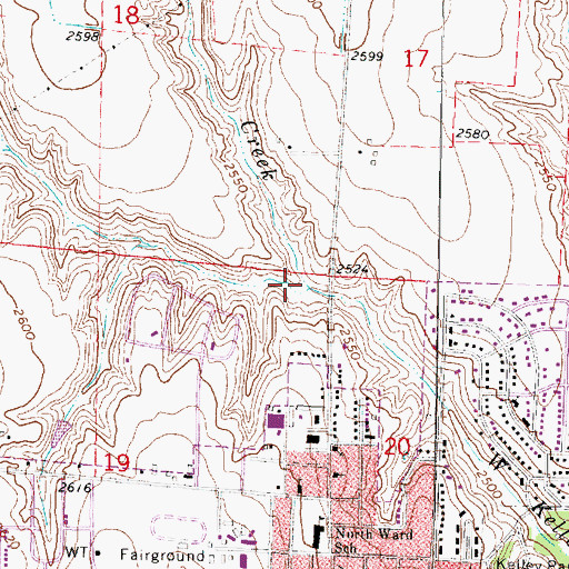 Topographic Map of Kelly Creek West Dam, NE