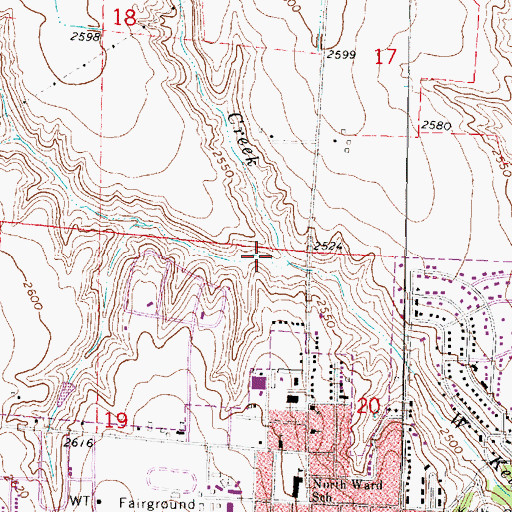 Topographic Map of Kelly Creek West Reservoir, NE