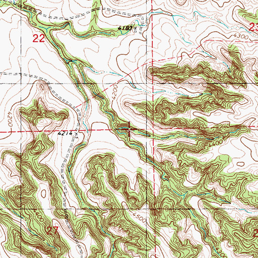 Topographic Map of Darrell Roberts Reservoir, NE