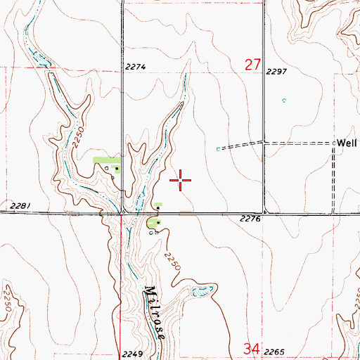 Topographic Map of Milrose David Reservoir Number 2, NE