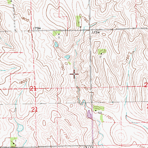 Topographic Map of Scheurich Reservoir, NE