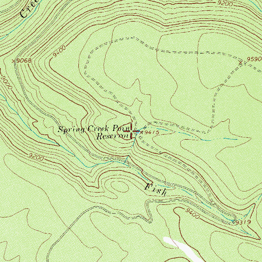 Topographic Map of Spring Creek Point Reservoir, CO