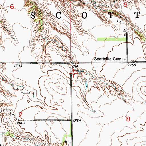 Topographic Map of Young Reservoir, NE