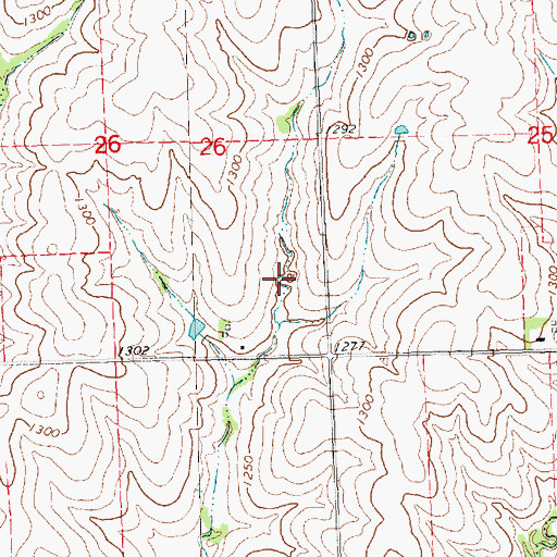 Topographic Map of Weyers Reservoir, NE