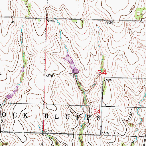 Topographic Map of Topliff Dam, NE