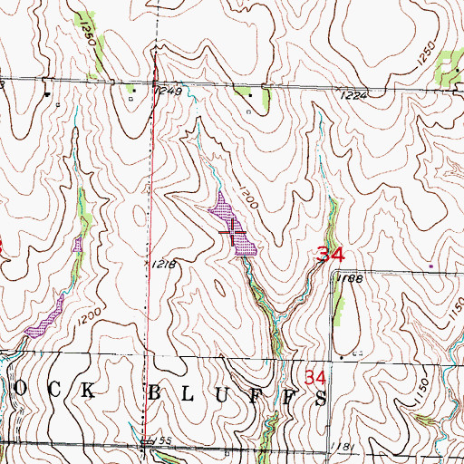 Topographic Map of Topliff Reservoir, NE