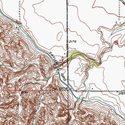 Topographic Map of Larsen-Schwartzlander Reservoir, NE