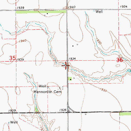 Topographic Map of Trausch Dam, NE
