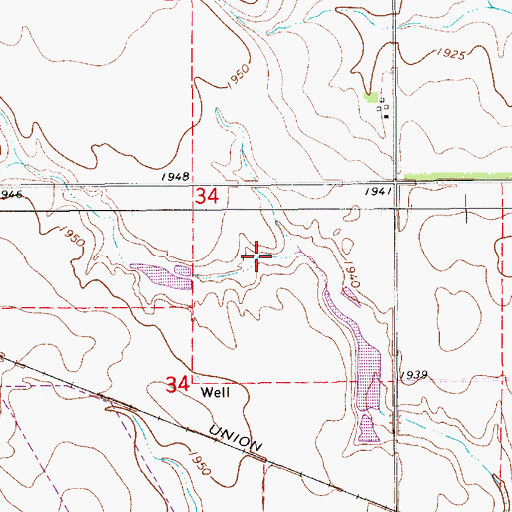 Topographic Map of Hastings Nw Reservoir, NE