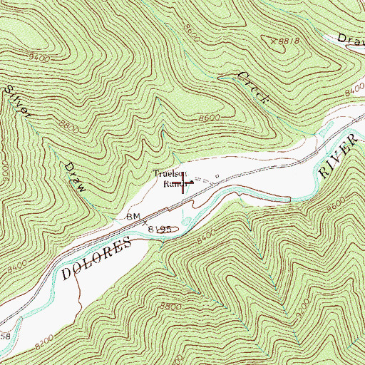Topographic Map of Truelson Ranch, CO