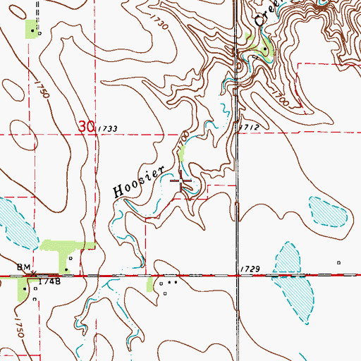 Topographic Map of Lampman Reservoir Number 1, NE