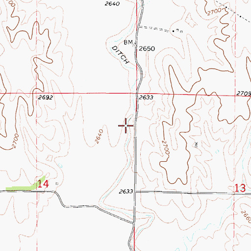Topographic Map of Spring Creek Reservoir 19-B, NE