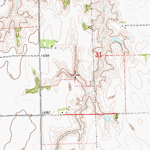 Topographic Map of Mentink Reservoir, NE