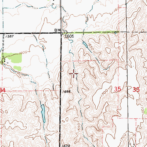 Topographic Map of Monson Reservoir, NE