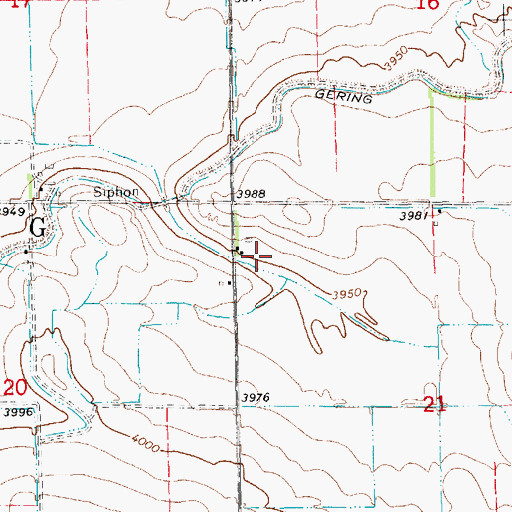 Topographic Map of East Gering Drain Dam, NE
