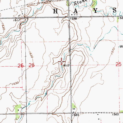 Topographic Map of Weiss Reservoir, NE