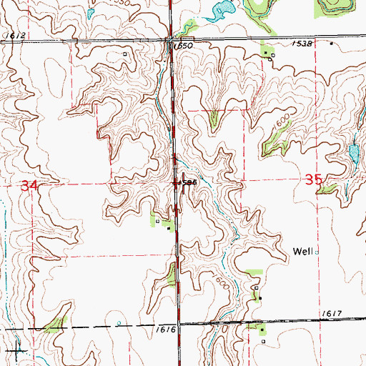 Topographic Map of Tonniges Dam, NE