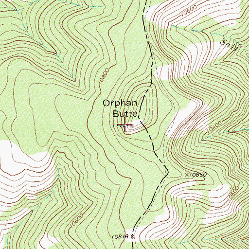 Topographic Map of Orphan Butte, CO