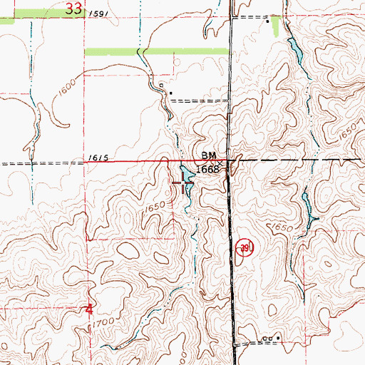 Topographic Map of Buchta Reservoir, NE