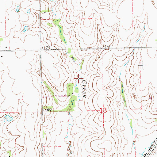 Topographic Map of Walnut Creek Dam Number 2, NE