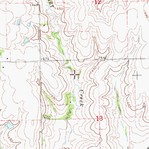Topographic Map of Walnut Creek Reservoir Number 2, NE