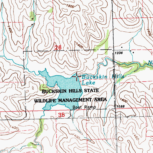 Topographic Map of Aowa Creek Dam 6-7a, NE